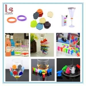 Cheap Promotional Drinking Silicone Suction Cup Marker Wine Glass Charm