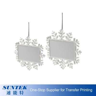 Sublimation Blank Snowflake Christmas Ornament with Metal Aluminum Sheet for Printings