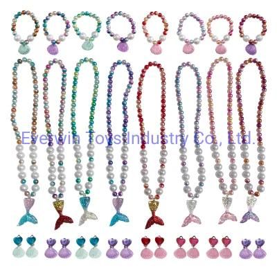 Wholesale Party Supplies Plastic Bead Necklace Bracelet Ear Rings Plastic Toy Set