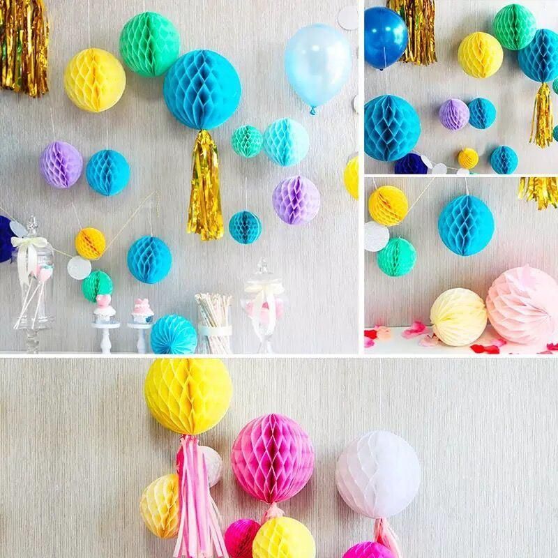 15 Pieces 7.62cm 15.24cm 20.32cm Paper Honeycomb Ball Party Ball Paper Ball Partner Design Art Craft Hanging Ball Ball Party Wedding Birthday Nursery Decoration