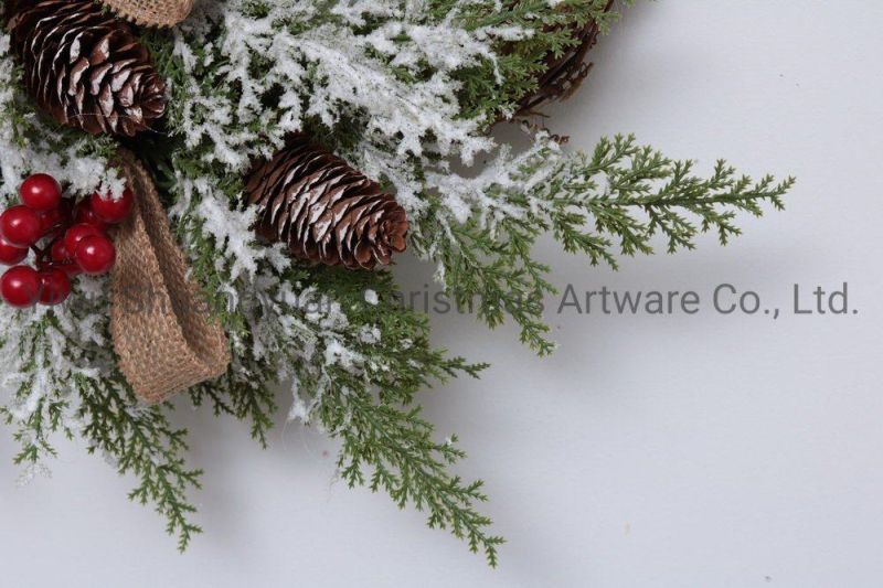New Design High Quality Christmas PE White Wreath for Holiday Wedding Party Decoration Supplies Hook Ornament Craft Gifts