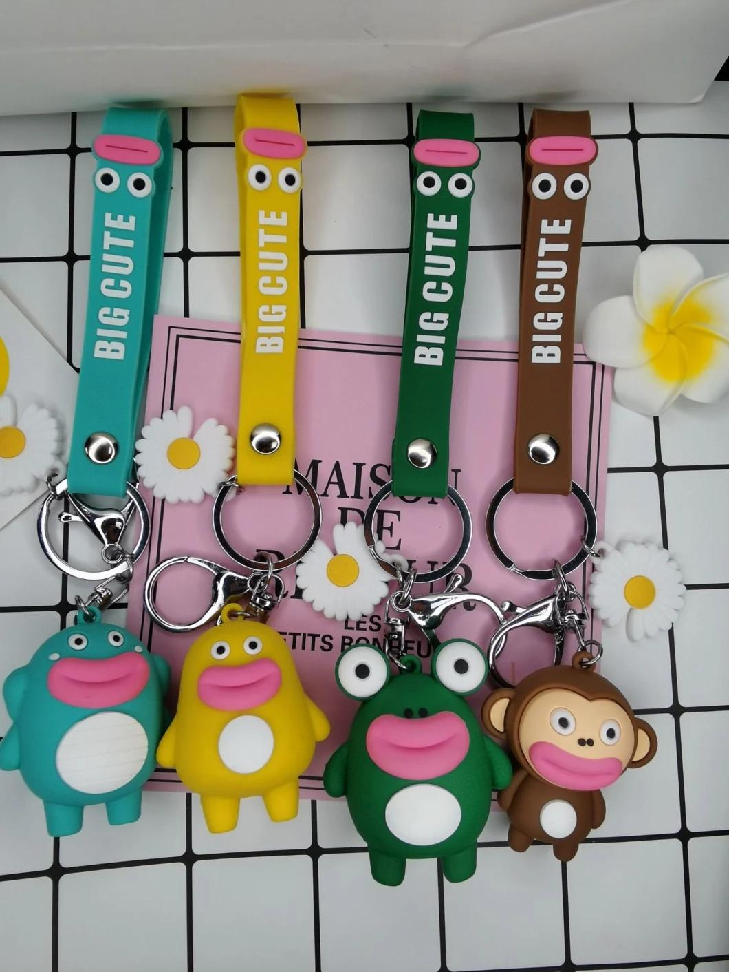 Cute Silicone Animal Cartoon Car Keychain Ring Bag Pendant Gift