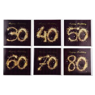 50th 60 70th Greeting Card Birthday Gift for Dad&prime; S Birthday Anniversary Note Party Invitation Card