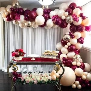 Burgundy Gold Confetti Balloon Garland Set Wedding Valentine&prime; S Day Decoration