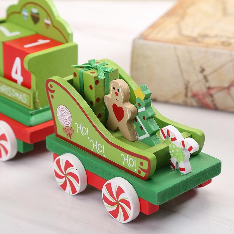 Christmas Wooden Toys Tabletop Decoration Calendar Navidad Train Christmas Innovative Gift Kid Toys