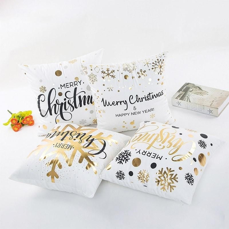 Cushion Covers Sofa Polyester Cotton Pillow Case for Christmas Xmas Decoration