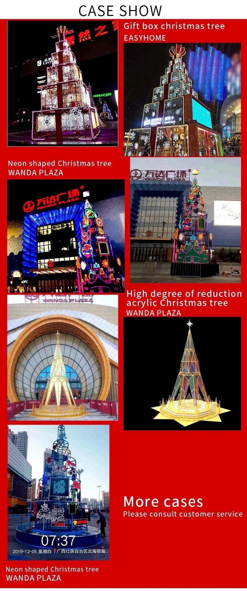 Commercial Plaza Decoration Lighted Big Tree Christmas with Custom Ornaments