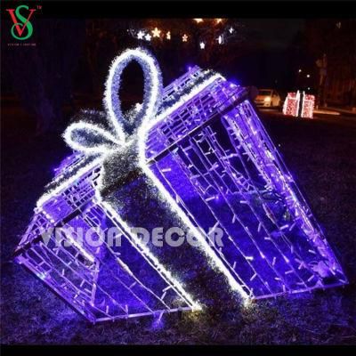 Lighted Giant Gift Box Lights for Outdoor Christmas Decorations