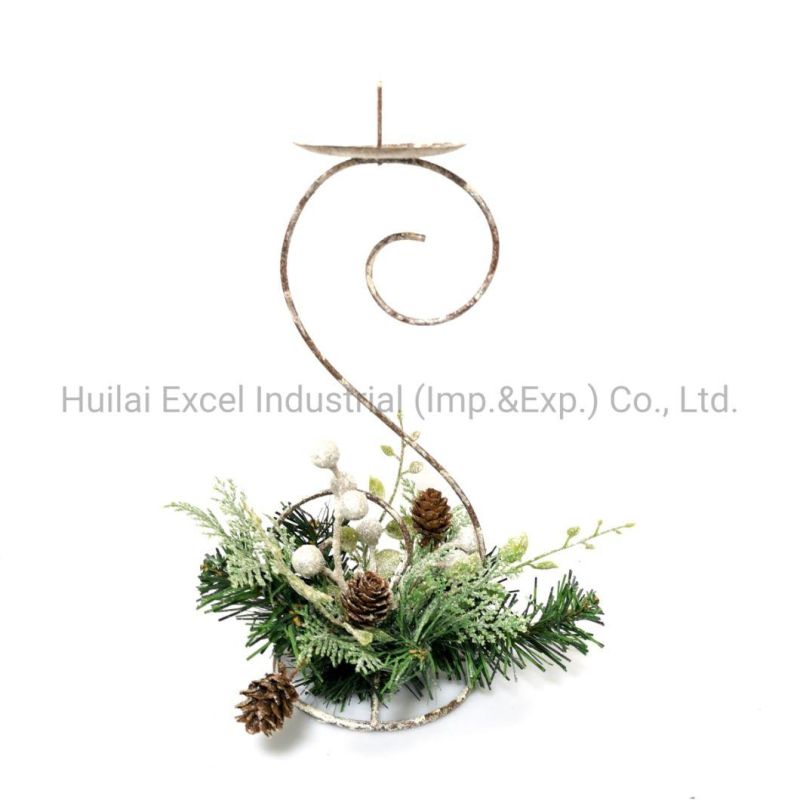 Christmas Candleholder Pine Cone Candlestick Ornament Home Decor Candleholder