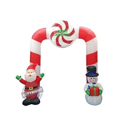 240CMH Inflatable Santa Snowman Arch Door Decoration Archway Christmas Use
