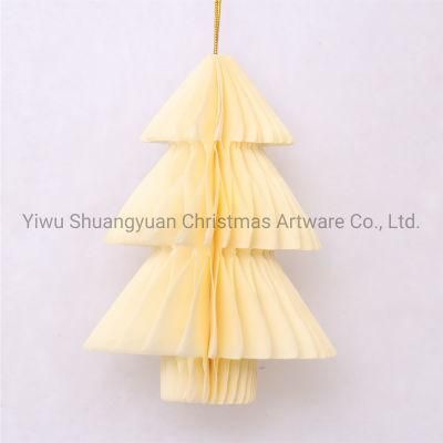 Christmas Hanging Paper Honeycomb Tree for Holiday Wedding Party Decoration Supplies Hook Ornament Craft Gifts