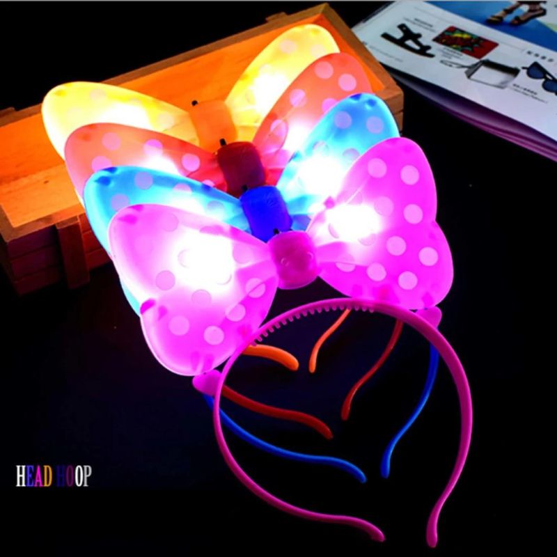 Bowknot LED Flash Light Dressup Blinking Hairband Headband Hair Decor