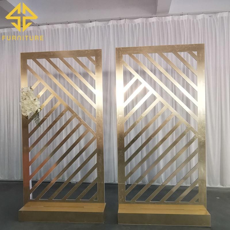 Hot Design Gold PVC Stand Wedding Backdrop for Events Party Background Wall Stand