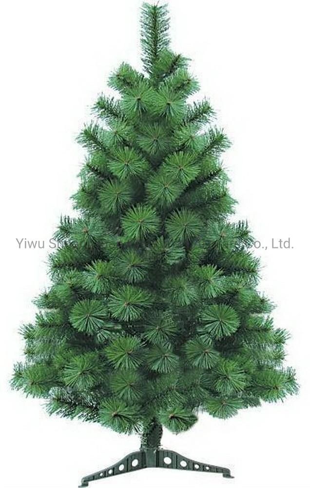 180cm Green PE PVC Artificial Christmas Tree with Leaf Pinecone Snow Red Berry