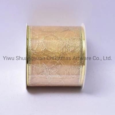 Christmas Ribbon Decor for Holiday Wedding Party Decoration Supplies Hook Ornament Craft Gifts