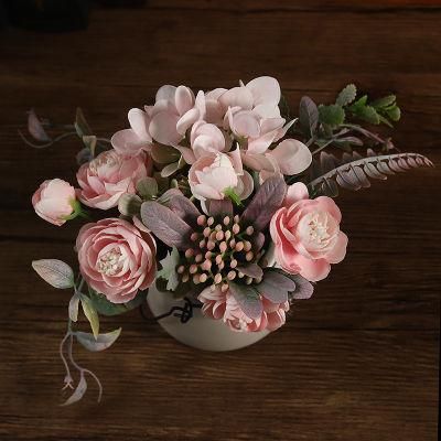 Artificial Flower Silk Flower Arrangement Decorative for Home Farmhouse Office Table Centerpieces Wedding Party Indoor Decor