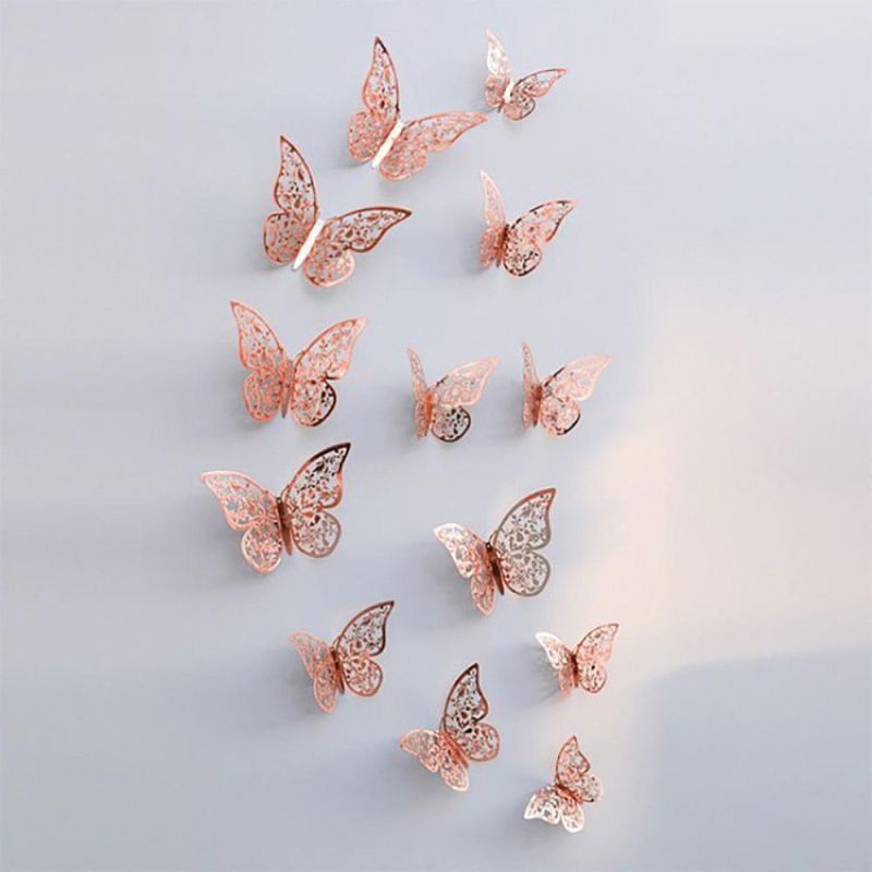 New Pattern 3D Effect Crystal Butterflies Wall Sticker Home Decoration