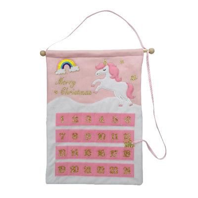 Wholesale Pink Countdown Advent Calendar Christmas Unicorn Decoration