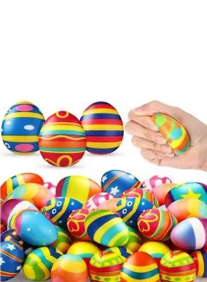 Easter Day Gift Shaped Foam PU Strees Ball 2.35 Inch Squeeze Easter Egg Ball