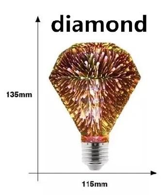 95*135mm 3D Magic Decorative Filament LED Light Bulbs with Glass Material