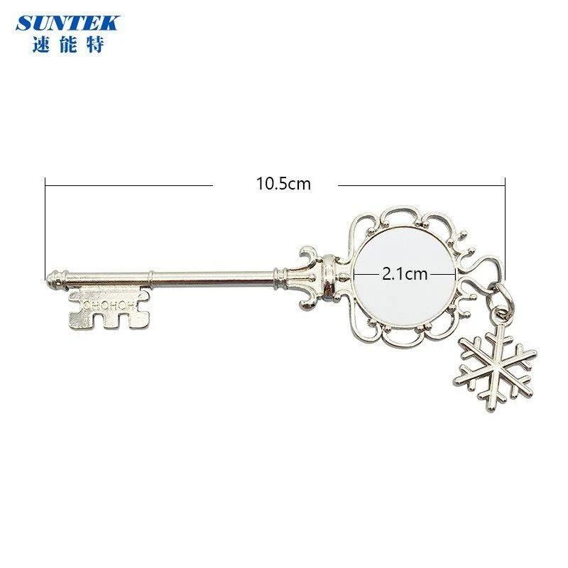 Sublimation Double-Side Metal Christmas Ornament-Snow Flake Key