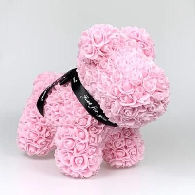 Hot Sale 40cm PE Flower Dog Multicolor Festival Gift Rose Dog OEM