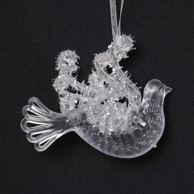 Small Size High Quality Lovely Peace Designs Acrylic Christmas Tree Hanging Pigeon Ornament