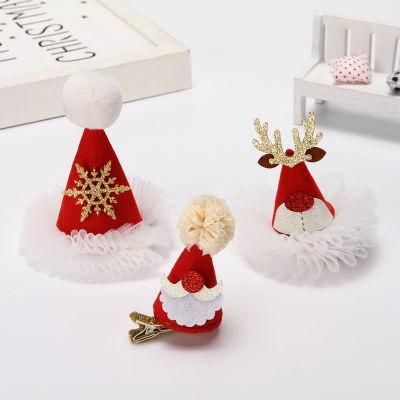 Hats Santa LED Light for with Baby Kids Knitted and Decoration up Red Dog Lights Adult Tree Mini Party Winter Cap Christmas Hat