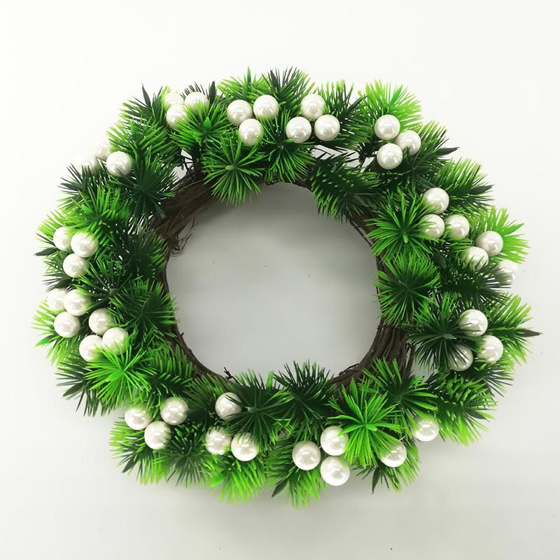 Christmas Pine Cone Round Ball Decorated with Red Berries Christmas Wreath