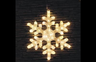 Outdoor Christmas Holiday Decoration LED Solar Snowflake Motif Acrylic Light