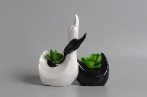 Multi Color Ceramic Animal Decoration with Plant