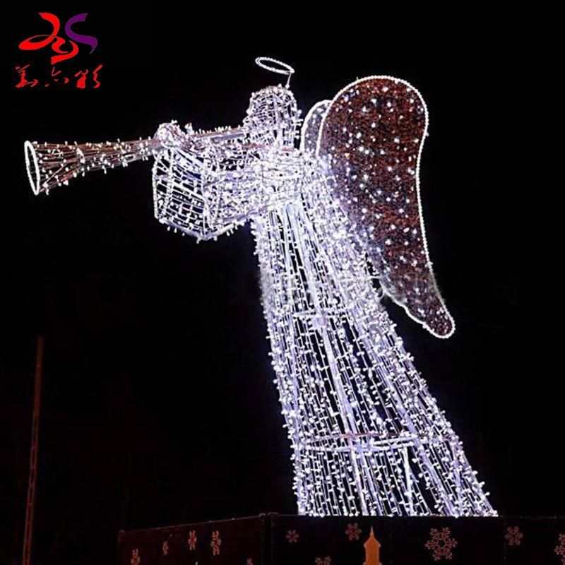 Christmas Party Park Outdoor Holiday Decoration 3D Angel Light
