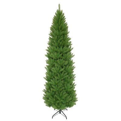 7.5FT Green PVC Tips Slim Christmas Tree, Hinged Construction