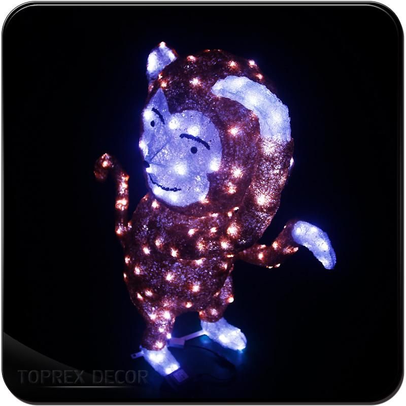 Quality Customizable Motif 3D Acrylic Festival Huge Animation Monkey Light for Christmas