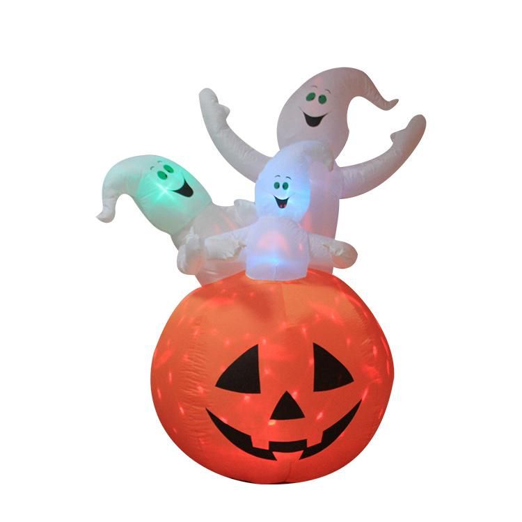 Customized Halloween Decoration Built-in LED Blow up Inflatable Scary Pumpkin and Three Ghosts