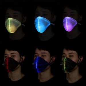 LED Light Optical Fiber Fabric Masks Party Chargeable Face Mask