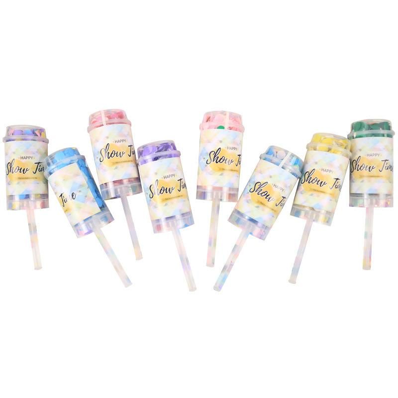 Round Push up Confetti Poppers Party Confetti Decorations Fireworks Wedding Birthday Anniversary Bachelor Bridal Shower