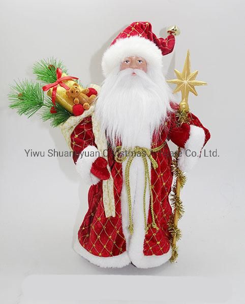 17′′ Christmas Santa Claus Fabric Santa Claus Ornaments for Christmas Decoration