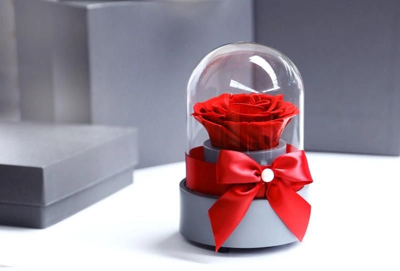 Factory Supplier Preserved Roses Music Box Christmas Flower Gift