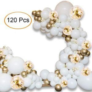 120PCS Balloon Garland Golden White Balloon Confetti Party Decoration