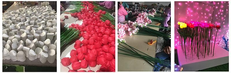 China Factory ODM OEM Outdoor Garden Decorative Party Items Rose Lily Rose Calla Lights with Solar Panel