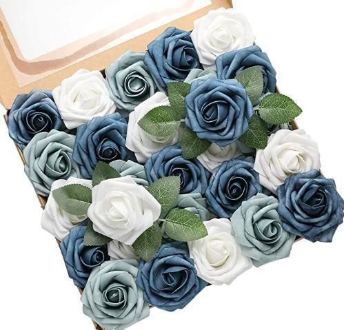 Amazon Artificial Flowers Foam Roses 25PCS Real Looking Fake Roses with Stems for DIY Wedding Bouquets Centerpieces Baby Shower Party Home Decorations