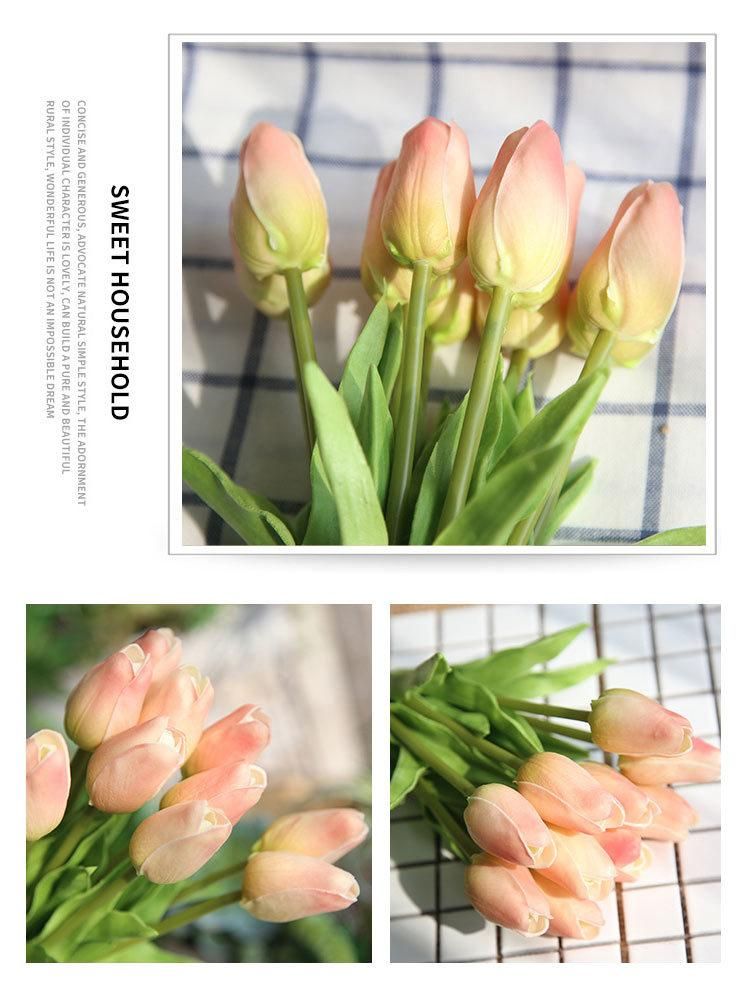 Artificial Tulip Bouquets DIY Artificial Silk Handmade Flowers Suitable for Home Room Decoration Wedding Party Decoration