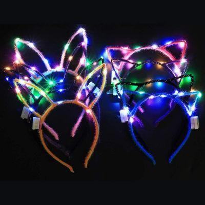 LED Rabbit Ears Hair Hoop LED Cat Ear Headband