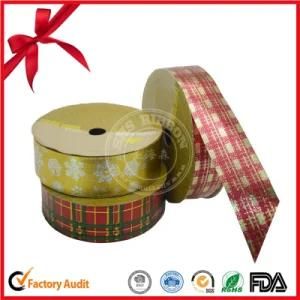 Metallic Plaid Ribbon Roll for Halloween Decoration