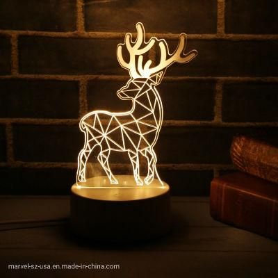 Christmas Gifts 3D LED Lamp Night Light Christmas Home Decorations