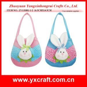 Easter Decoration (ZY13S801-1-2 16.5CMX14.5CM) Wholesale Easter Bucket Easter Rabbit Design