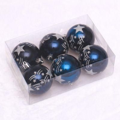 6cm Plastic Christmas Ball with Pattern for Decoration