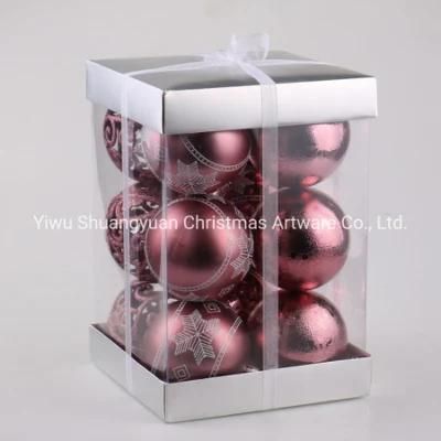 Cheap 8cm Rose Gold Plastic Christmas Ball