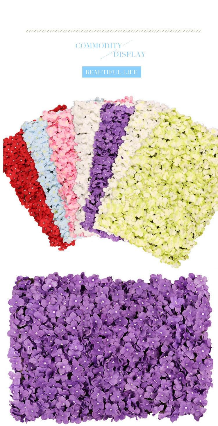 Decorative Silk Hydrangea Flowers Mat Artificial Flower Wall Panel DIY Wall Backdrop 16"X 24" for Wedding, Anniversary, Birthday, Graduation, Festival